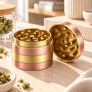 Custom 4-Layer Metal Herb Grinder with Printed Design