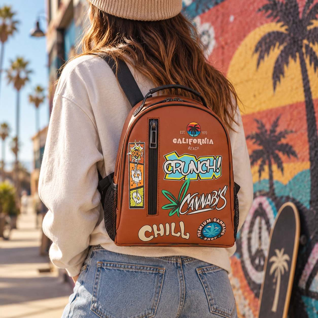 Custom Graphic Carbon Lined Smell Proof Backpack