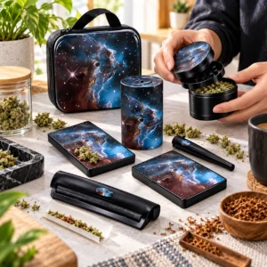 Custom Herb Accessories Kit with Smell Proof Organizer Case