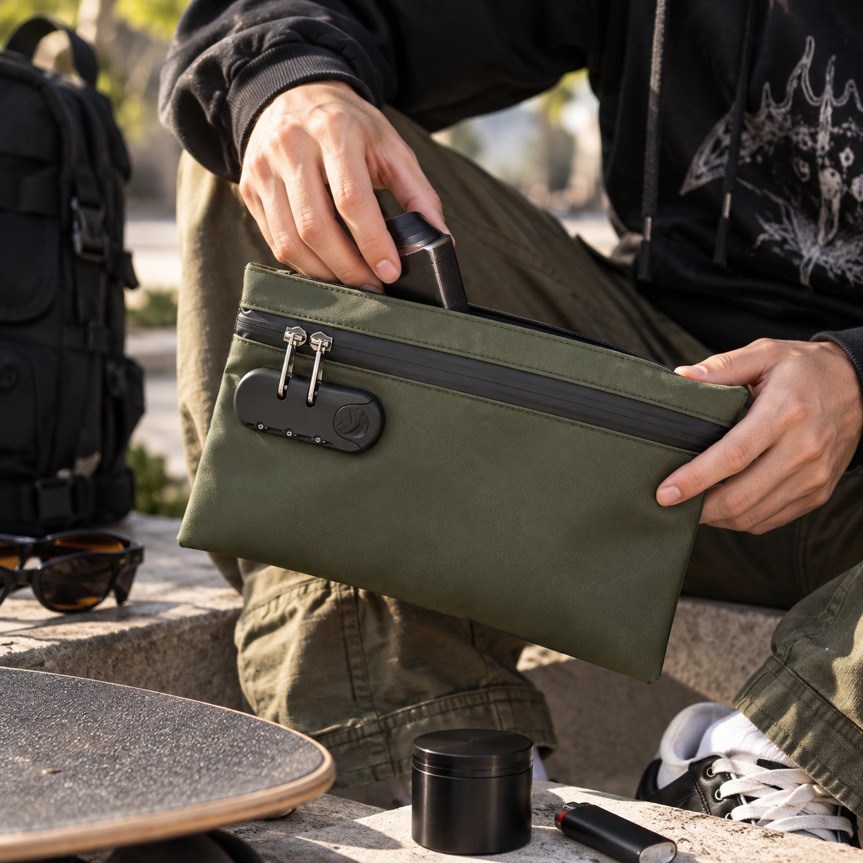 Custom Lockable Smell Proof Pouch for Travel & Odor-Control Storage