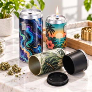 Custom Odor Resistant Herb Storage Jar with Flame Lighter