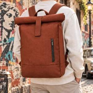Custom Roll Top Smell Proof Backpack for Outdoor Use