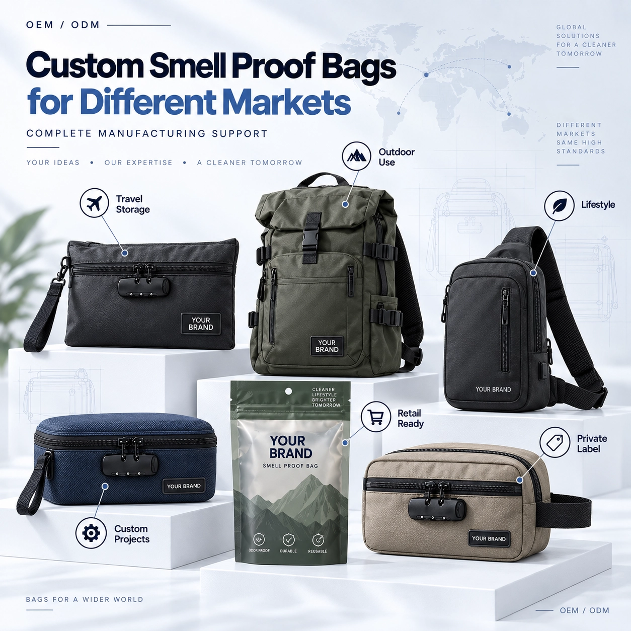 Custom Smell Proof Bags for Different Markets