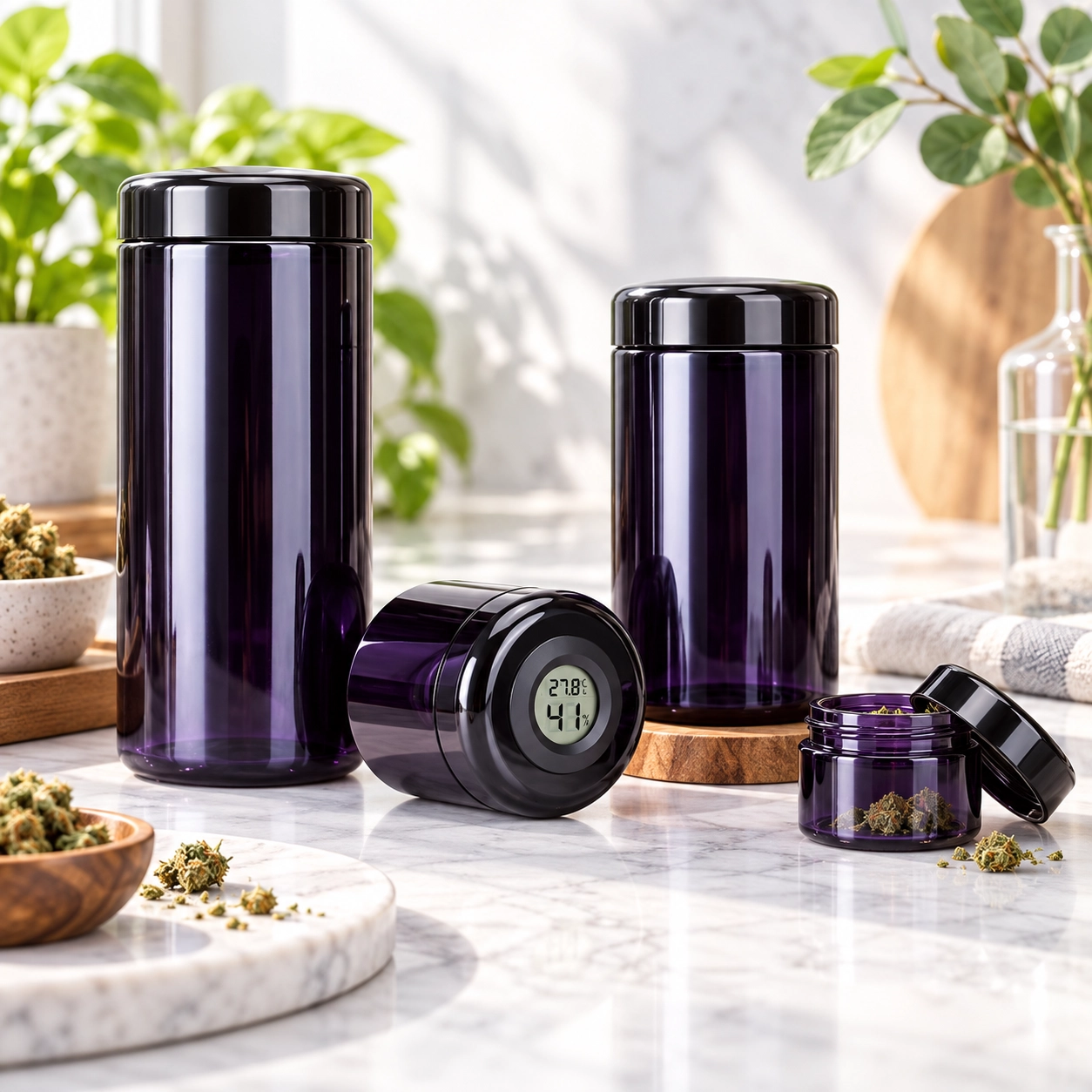 UV Glass Smell Proof Herb Storage Jar for Premium Storage